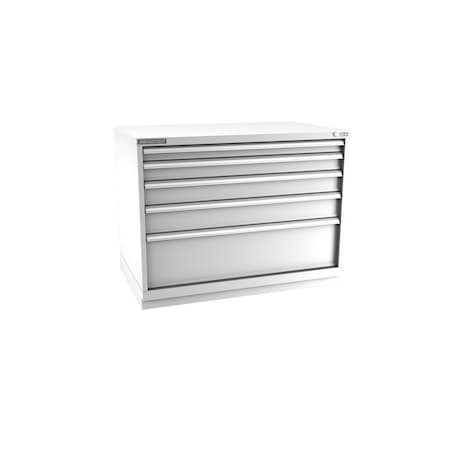 Champion Tool Storage Modular Drawer Cabinet, 5 Drawer, Light Gray, Steel, 47 in W x 28-1/2 in D x 36 in H E15000501ILCFTB-LG